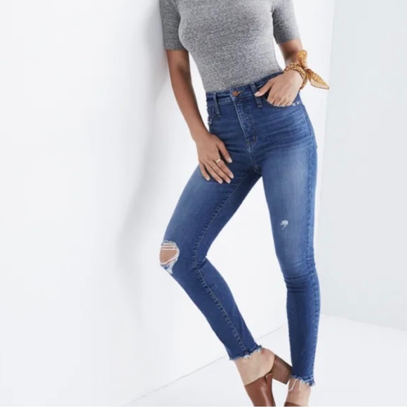 Madewell Curvy High-Rise Skinny Jeans: Drop Step-Hem Edition - Picture 1 of 10